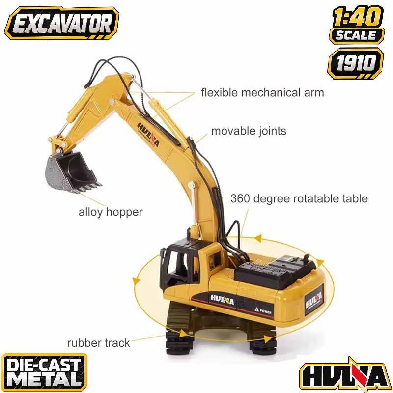 ماکت بیل مکانیکی فلزی راهسازی هوینا مدل Huina Metal Excavator 1910